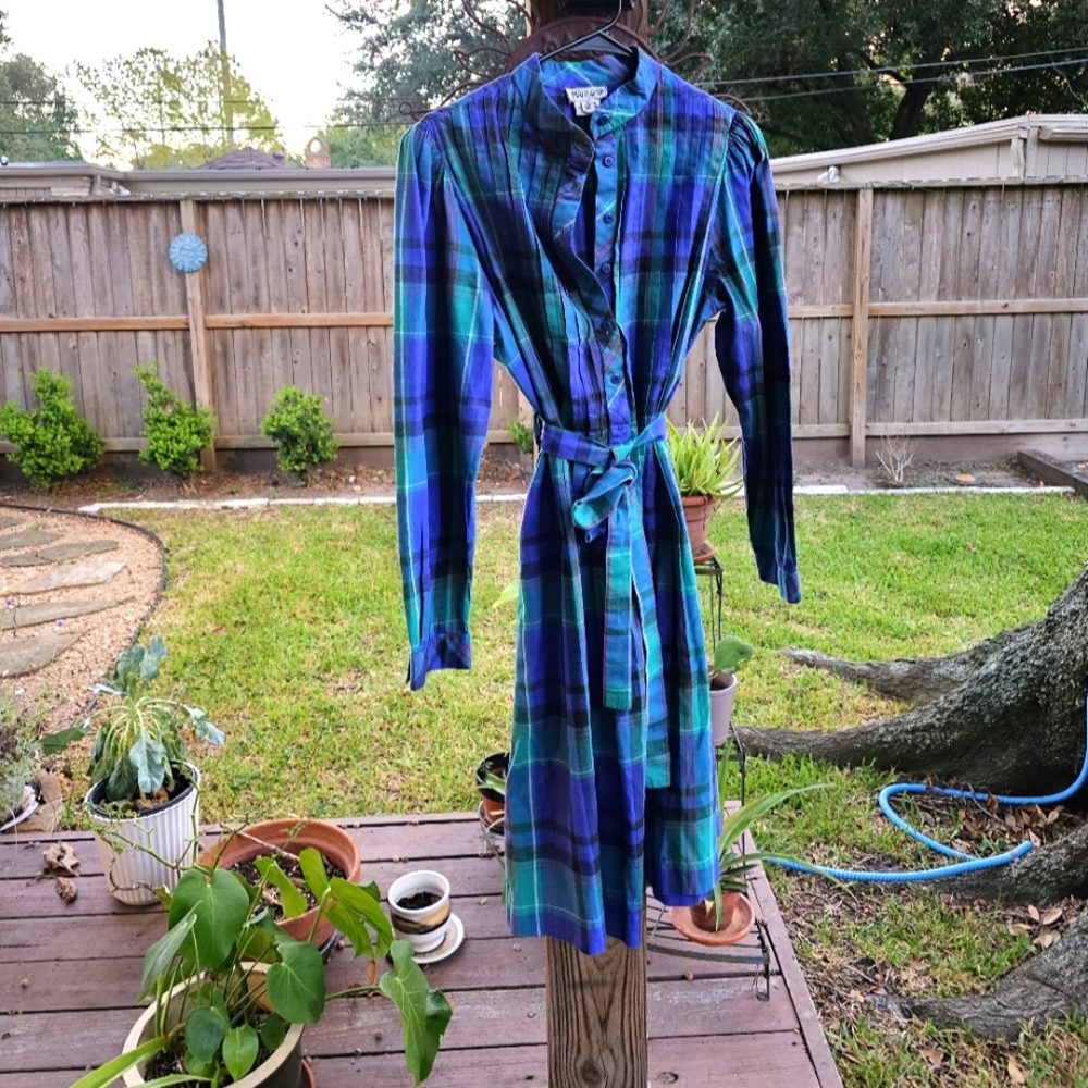Vintage Matti Sport plaid dress with pockets! M